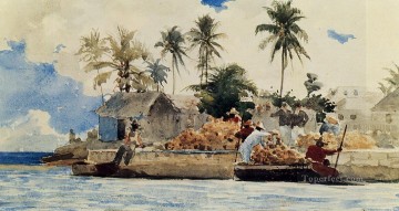  Pesca Arte - Esponja Pesca Nassau Realismo pintor marino Winslow Homer